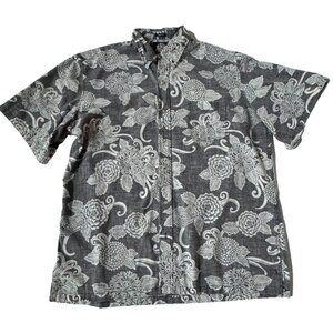 Reyn Spooner Men XL Button Shirt Reverse Print Short Sleeve Hawaiian Classic Fit
